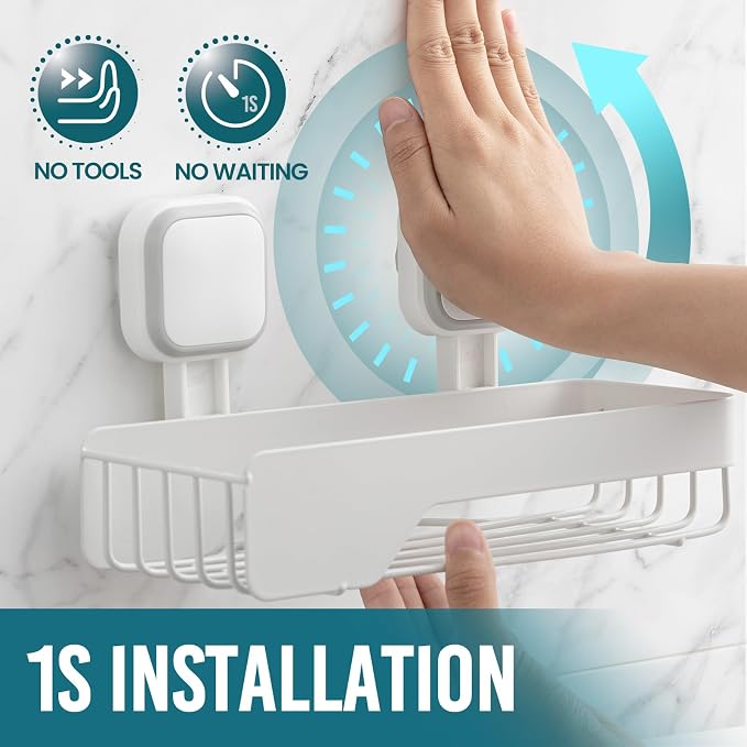 TAILI Shower Caddy Suction Cup 3 Pack, Stainless Steel Rustproof Shelves - Image 2