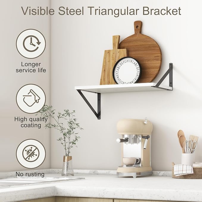 Fun Memories White Floating Shelves 18 Inch Long, Rustic Floating Shelf - Image 5