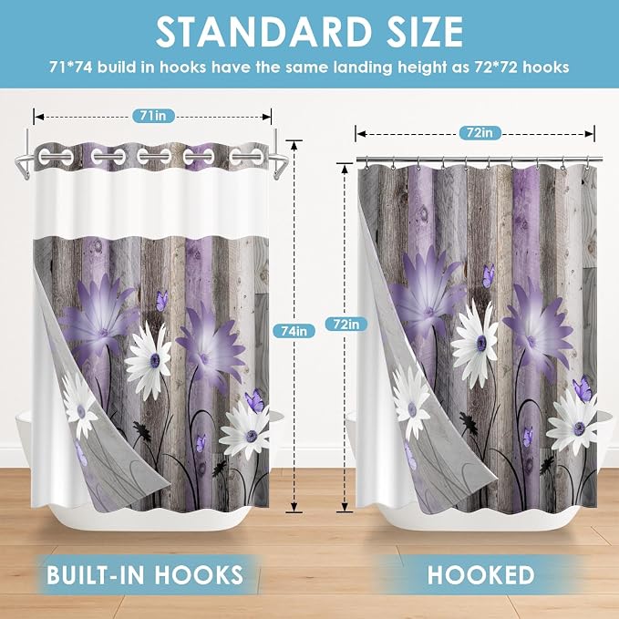No Hook Rustic Farmhouse Shower Curtain - Image 7