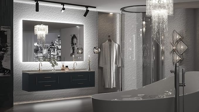TETOTE 40 x 24 Inch LED Backlit Bathroom Vanity Mirror - Image 2