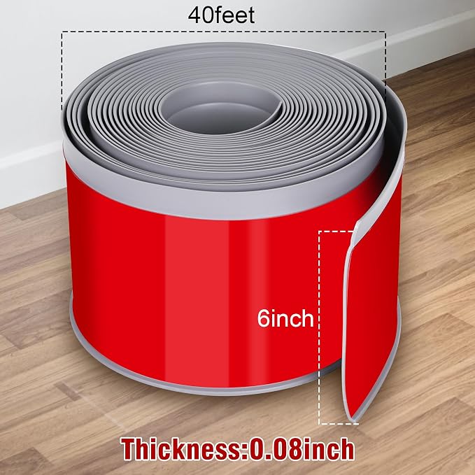 Vinyl Baseboard Molding Trim 6 Inch x 40 Feet Peel and Stick Baseboard Trim - Image 2