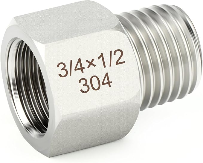 TAISHER 5PCS 304 Stainless Steel Pipe Fitting, New Reducer Adapter, 1/2" NPT - Image 3