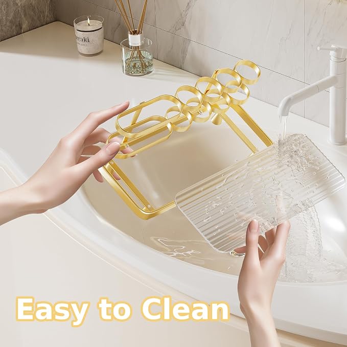 Electric Toothbrush Holder for Bathroom Countertop 5 Metal Slots Toothpaste - Image 5