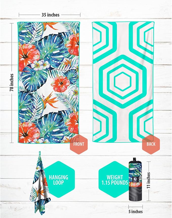 VENTURE 4TH Microfiber Beach Towel: Quick-Dry, Sandproof and Lightweight - Image 4
