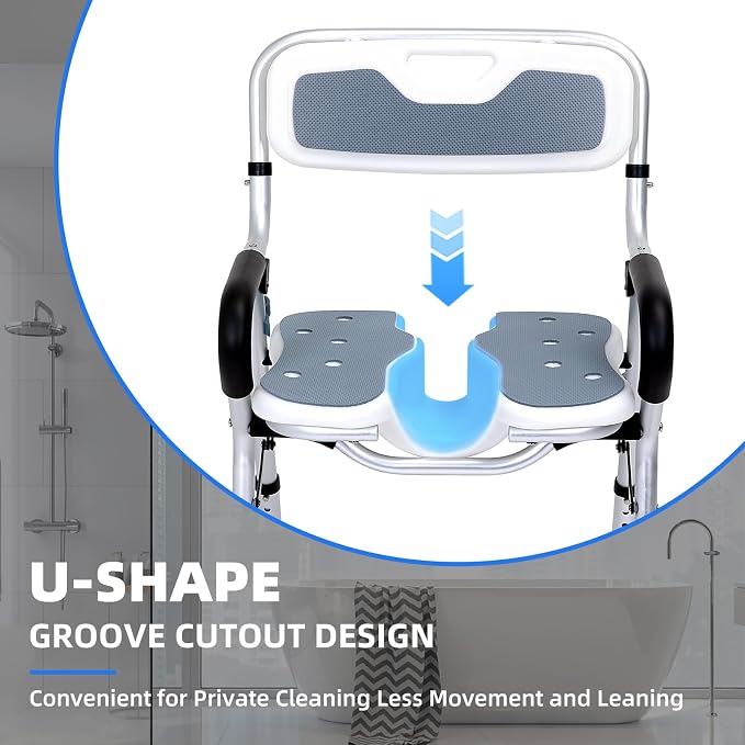 Shower Chair for Inside Shower, Foldable Shower Chair for Elderly and Disabled - Image 2