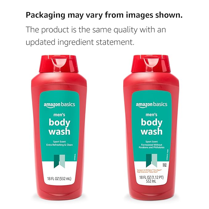 Amazon Basics Mens Soap Body Wash, Sport Scent, 18 Fluid Ounce - Image 3