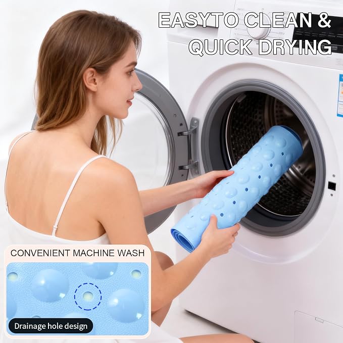 Anti-Slip Bathtub Shower mat, 39.3×15.7 inch（Approximately 100 × 40cm） Soft - Image 5