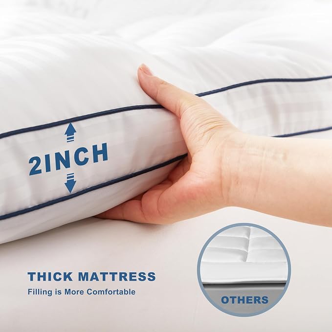 BEDLORE King Mattress Topper, Thick Pillow Top Pad - Image 7