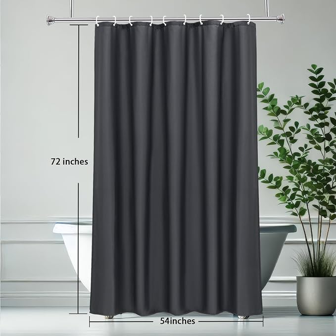 AooHome Fabric Shower Curtain 54 Width x 72 Height Inch, Solid Color Bath - Image 8