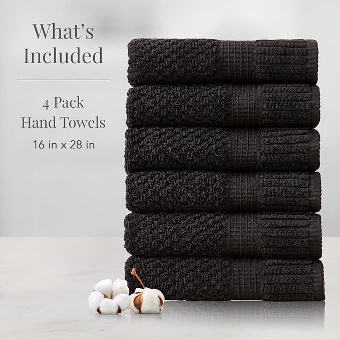 NY Loft 100% Cotton Hand Towel 6 Pack Hand Towel Set | Super Soft & Absorbent - Image 2