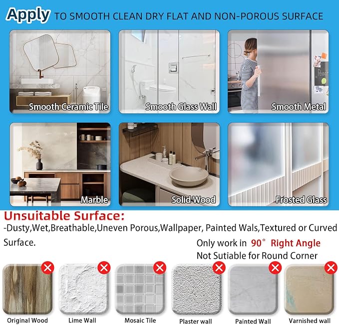 Onemake Corner Shower Caddy Suction Cup, Aluminum Wall Mounted Organizer - Image 8