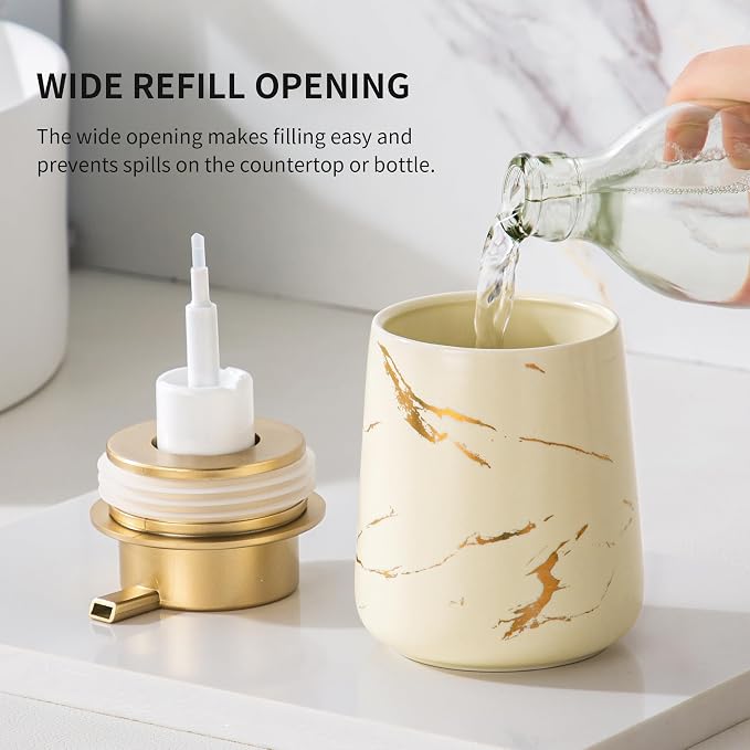 Enra Ceramic Foaming Soap Dispenser -12oz Modern Foam Gold Hand Soap Dispenser - Image 3
