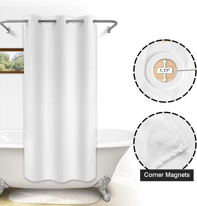 River Dream No Hook Stall Shower Curtain Microfiber Fabric - Image 5