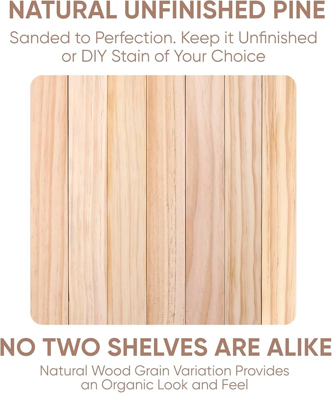 Homeforia Wood 48 inch Floating Shelf, High End Solid Natural Wood 48inch - Image 7