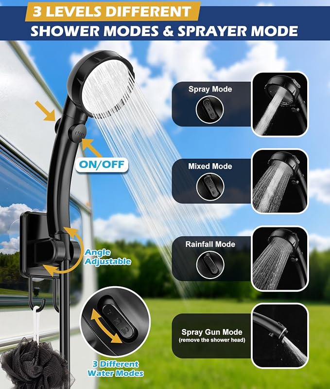 Upgraded Portable Shower for Camping, Rechargeable Camping Shower - Image 4