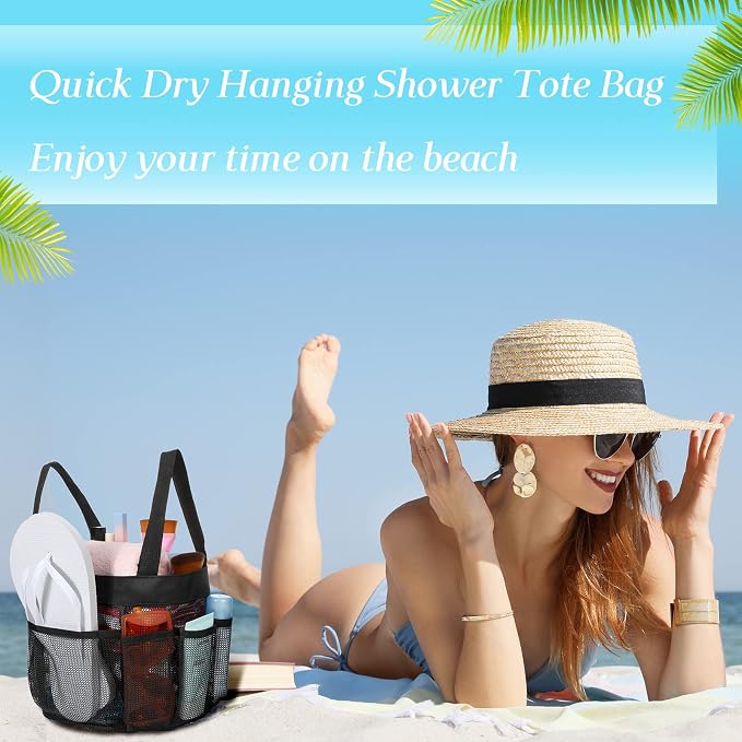 Hillban 4 Pcs Mesh Shower Caddy Portable Large Quick Dry Shower Caddy Basket - Image 5