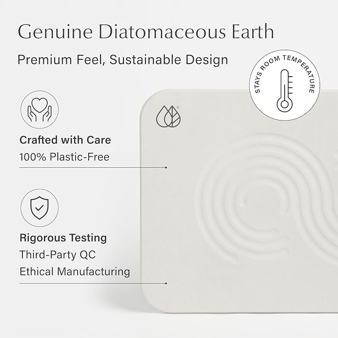 Dorai Home Bath Stone Mat 23.6"x15.4" – Quick-Dry, Non-Slip Diatomite Stone - Image 5