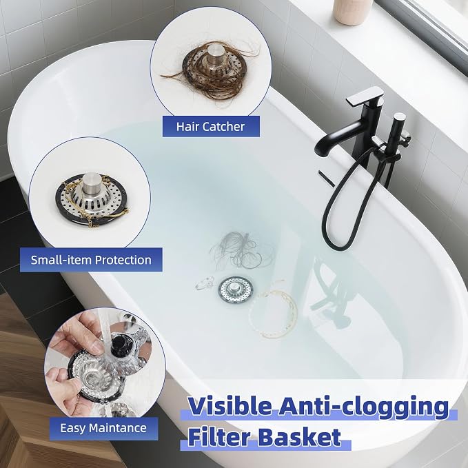 Metal 2 Pack Bathtub Drain Stopper - Image 3