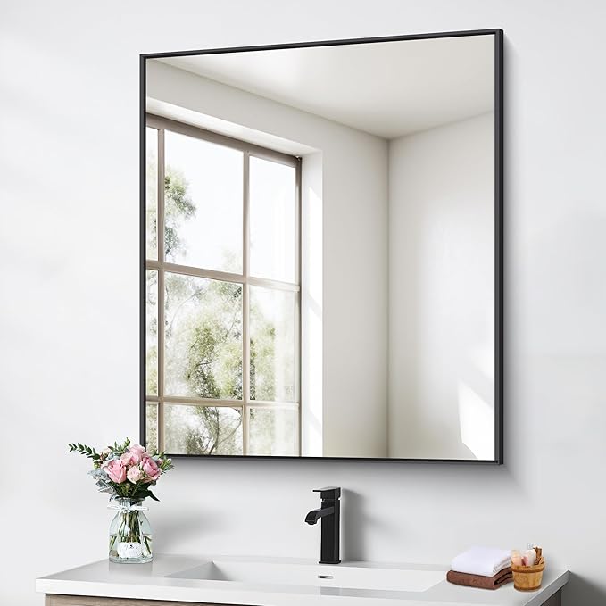 BONEWEI Bathroom Mirror, 30x36 inch Wall Mirror by BONEWEI
