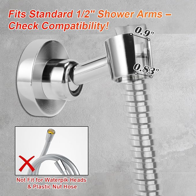 Shower Head Holder All Metal Handheld Shower Wand Bracket Adjustable Handheld - Image 4