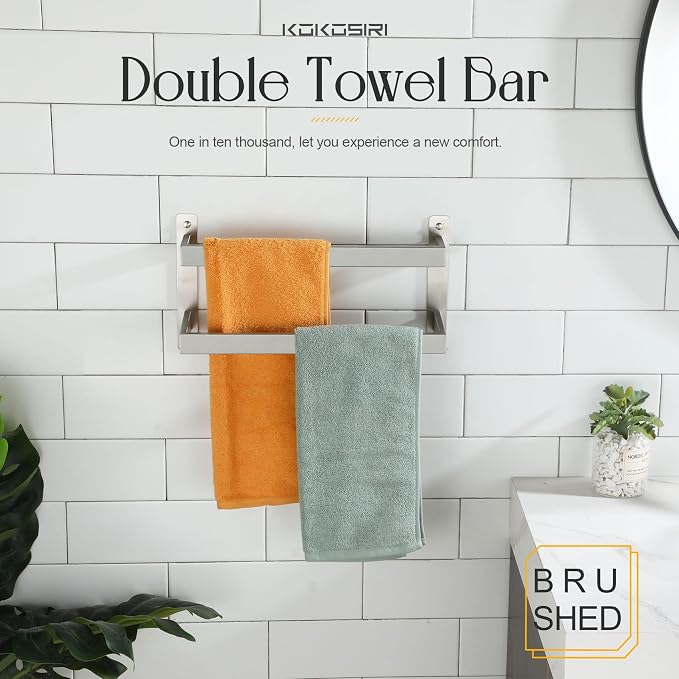 KOKOSIRI Hand Towel Bars 16 Inches Bathroom 2-Tiers Ladder Towel Rails Towel - Image 4