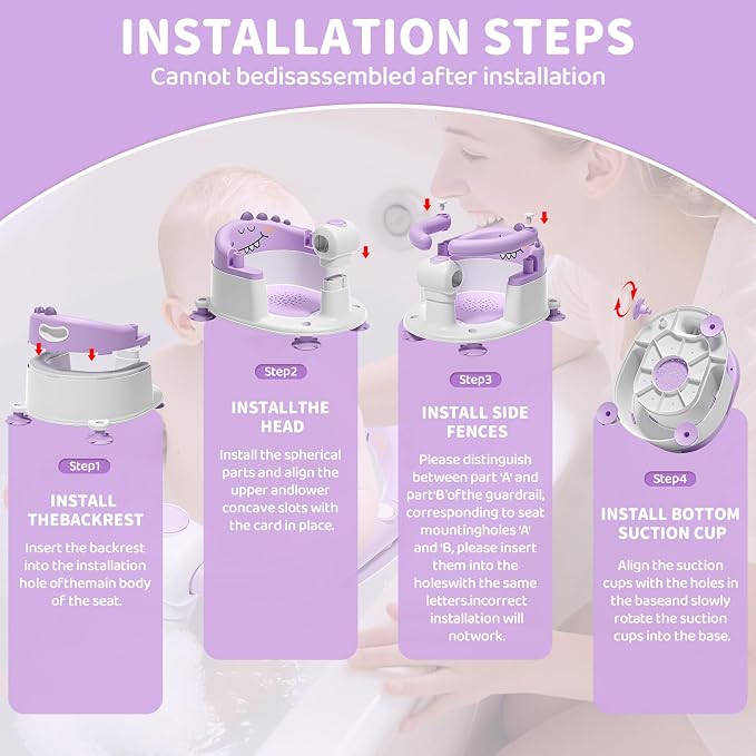 TPN Baby Bath Seat for Babies 6 Months & Up, Non-Slip Toddler Bath Seat - Image 7