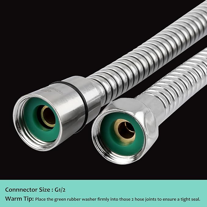 HOMEIDEAS 138 inches Shower Hose, 11.5 feet Extra Long 304 Stainless Steel - Image 4