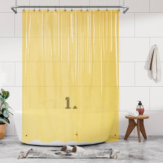 Barossa Design Clear Yellow Shower Curtain Liner by BarossaDesign