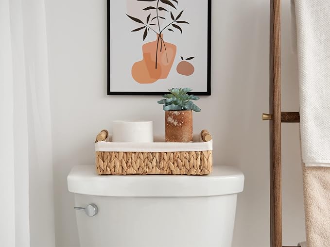 StorageWorks Small Baskets for Organizing, Wicker Bathroom Basket for Toilet - Image 3