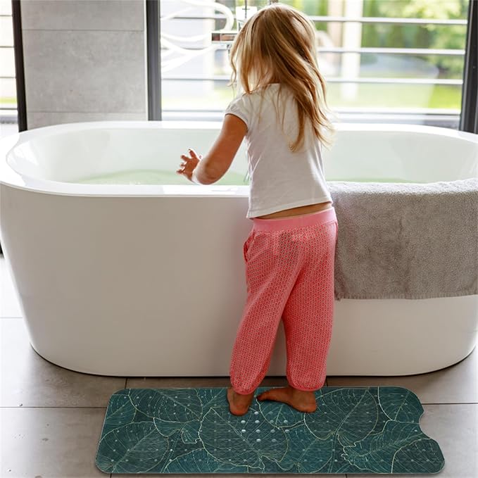 Palm Leaves Bathtub Mat Non Slip 40x16in Palm Leaf Extra Long Bath Mat - Image 6