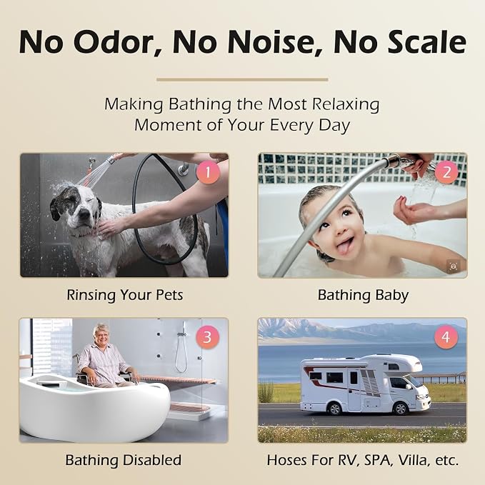 59 Inches Silicone Shower Hoses Replacement, Anti-Kink Designed Handheld Shower - Image 6