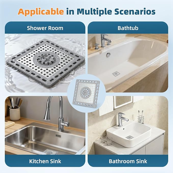 Hibbent Upgraded Shower Drain Hair Catcher, Shower Drain Cover - Image 7