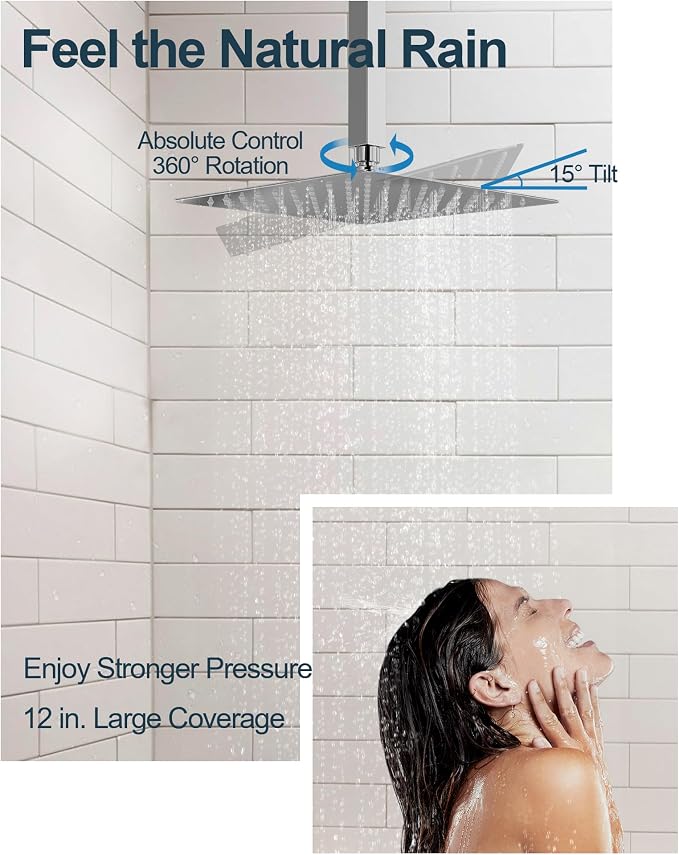 Thermostatic Shower System, Dual Rainfall Shower Heads - Image 6