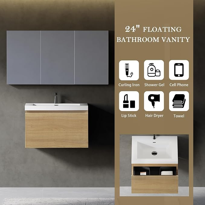 24" Floating Bathroom Vanity - Image 5