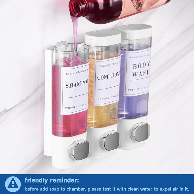 Shower Soap Dispenser Wall Mounted No Drill Shampoo Dispenser - Image 3