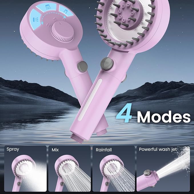 Filtered Shower Head with Handheld, High Pressure 4 Spray Mode Showerhead with - Image 5