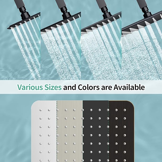 SR SUN RISE 10 Inch Rain Shower Head Matte Black 304 Stailess Steel High - Image 7