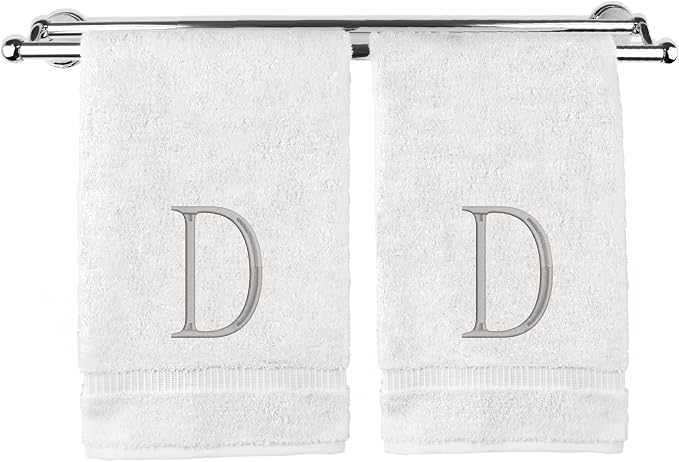 Monogrammed Hand Towel, Personalized Initial Gift, Extra Absorbent 100% Turkish by BareCotton
