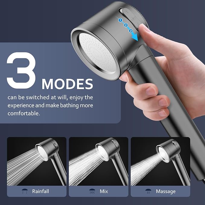 Filtered Shower Head with Handheld, High Pressure Water Flow and Multiple Spray - Image 5