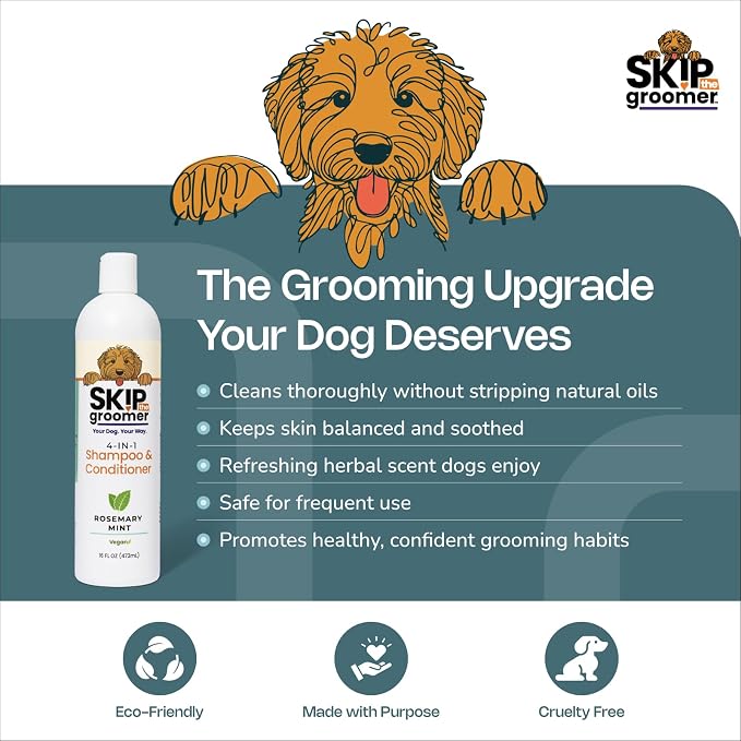 4-in-1 Dog Shampoo & Conditioner, Rosemary Mint, Conditions, Detangles & - Image 5