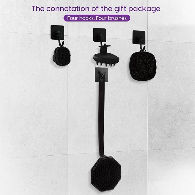 Silicone Body Scrubber Set ，Includes Back & Body Scrubbers, Face Brush - Image 3