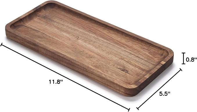 Bathroom Vanity Tray, Acacia Wood Counter Tray, Toilet Tank Tray, Appetizer - Image 10