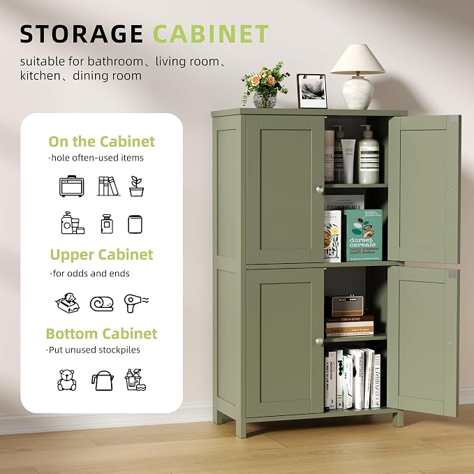 Vongrasig Bathroom Storage Cabinet, Modern Small Floor Cabinet - Image 5