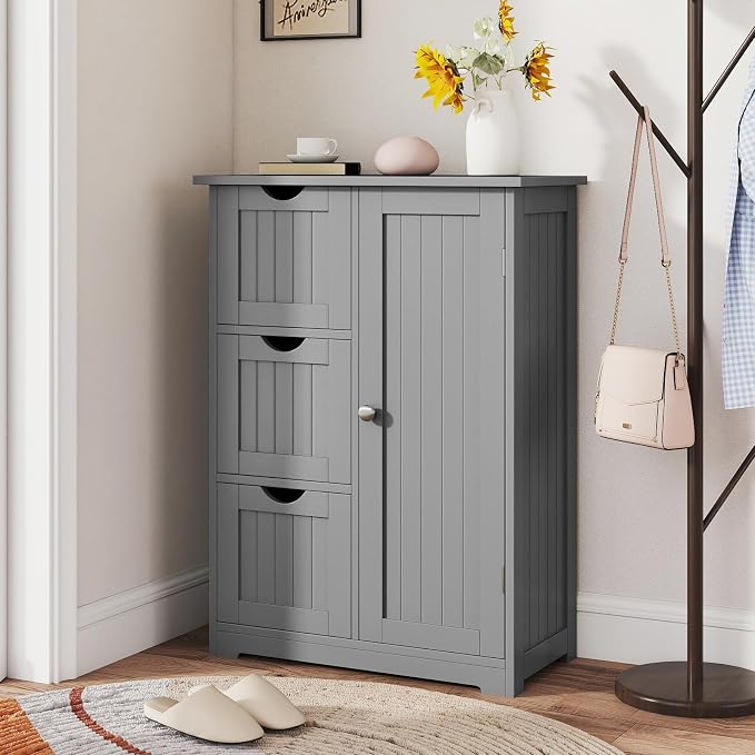 Tangkula Bathroom Floor Cabinet, Freestanding Storage Cabinet - Image 5