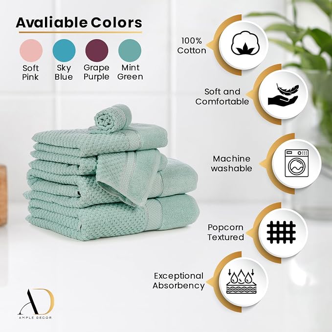 Ample Decor 100% Cotton Washcloths Set of 50 - Image 3