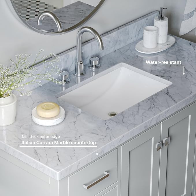 ARIEL Cambridge 49" Grey Bathroom Vanity - Image 4