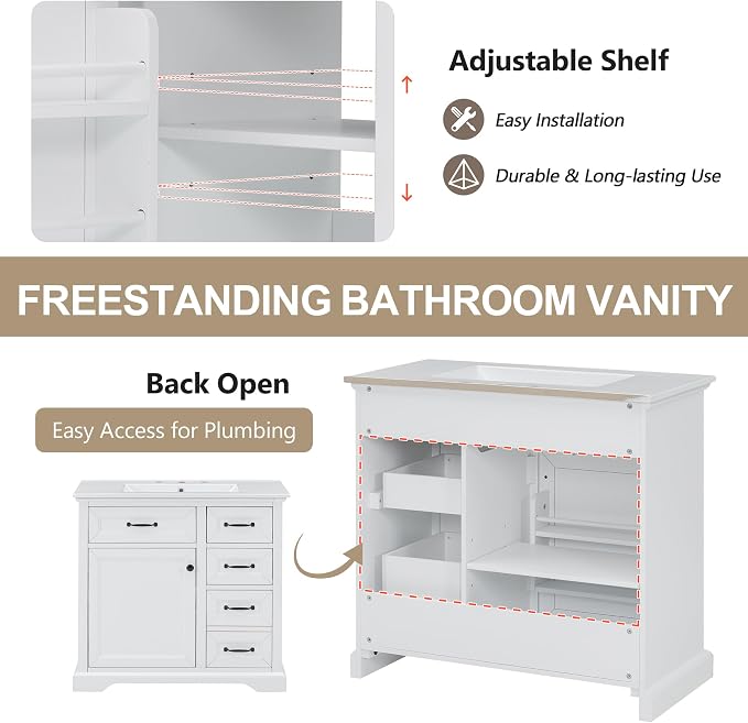 Linique 36" Bathroom Vanity - Image 5