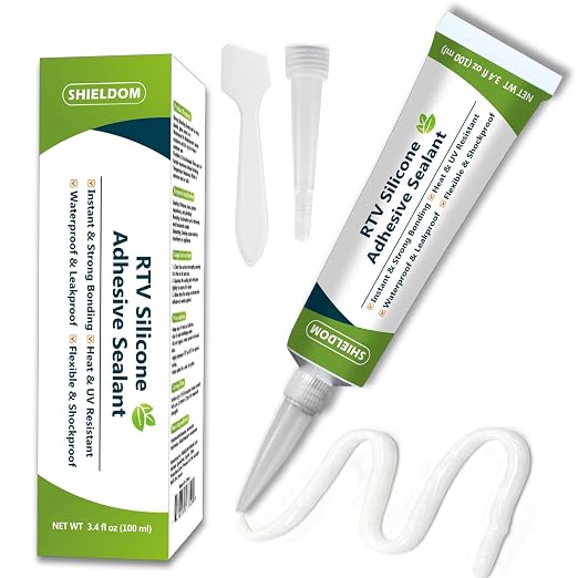 RTV Silicone Adhesive Sealant 100% Silicone Sealer All-Purpose Caulk Waterproof by SHIELDOM