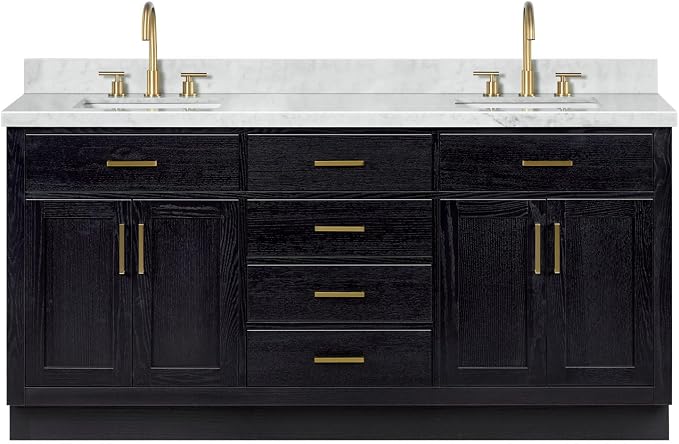 ARIEL Hepburn 73 Inch Double Rectangle Sink Bathroom Vanity - Image 11