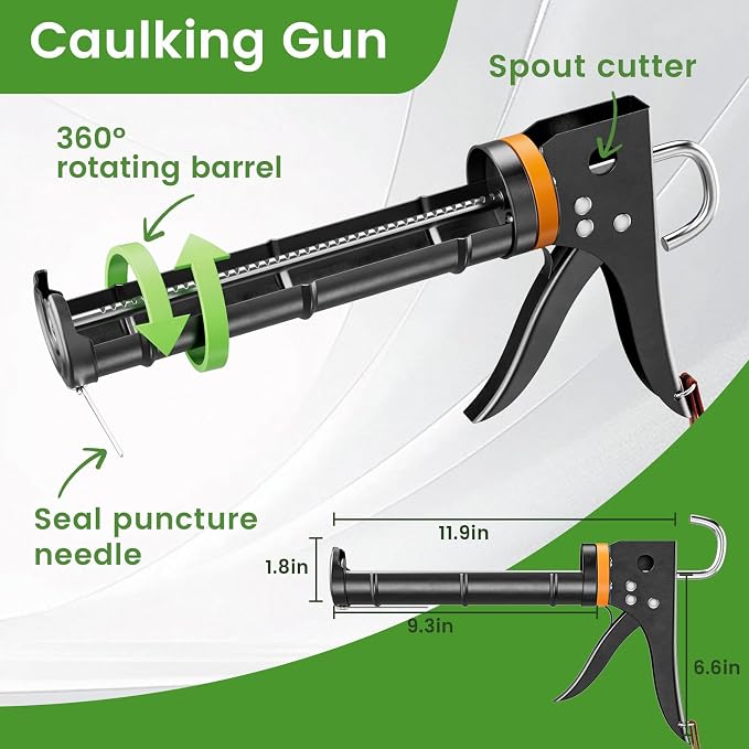 Professional Caulk Gun Kit - 5 in 1 Caulking Tool Set - Image 2